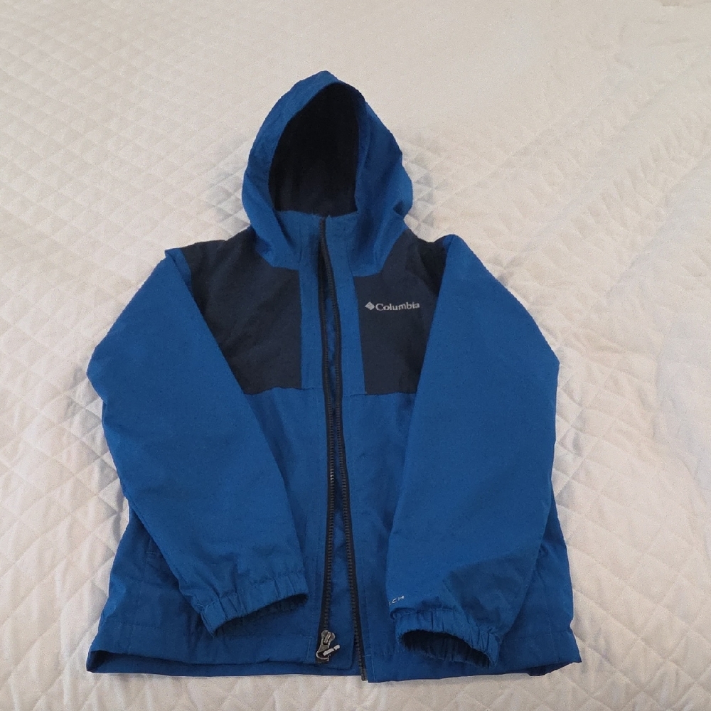 Columbia Kids Rainy Trails Fleeced Lined Blue Jacket